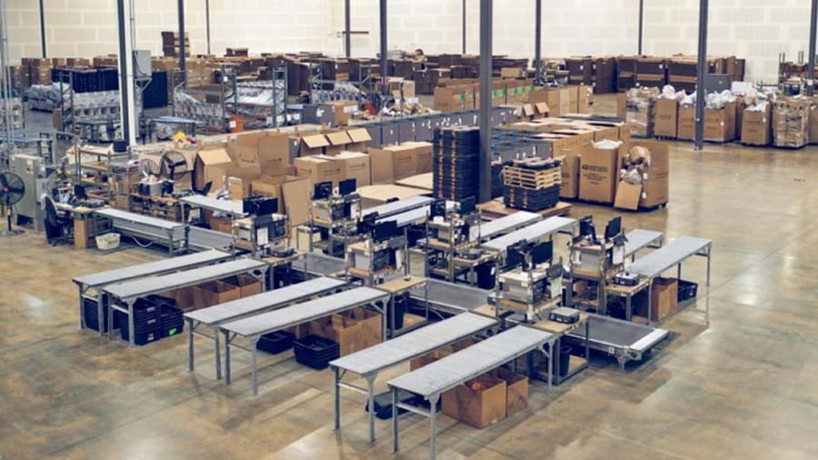 Inside warehouse