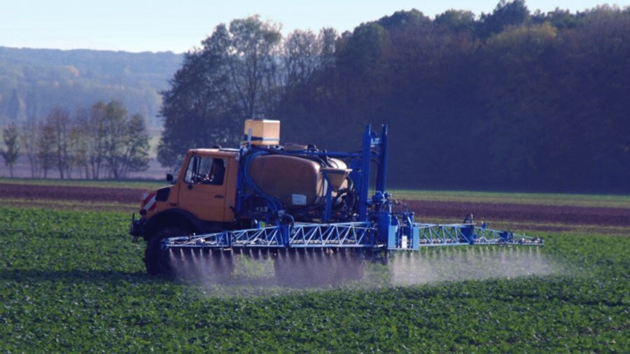 spraying chemicals