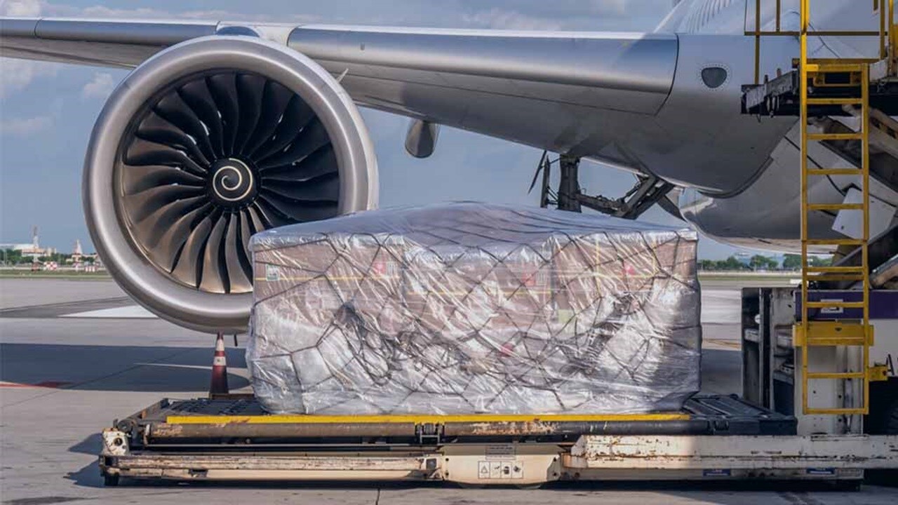 Close up of engine of an airplane